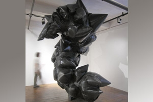 Dan Steinhilber, Untitled, 2009, trash can, fan, trash bags